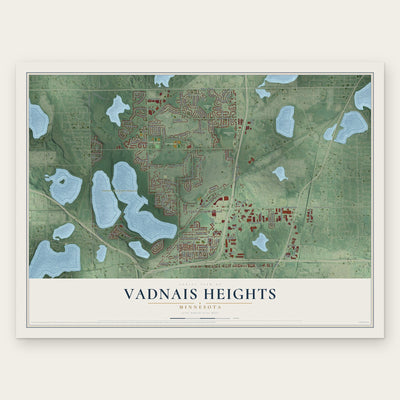 Vadnais Heights, Minnesota map print, the full design