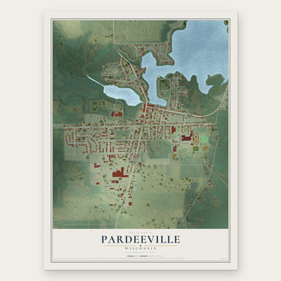 Pardeeville, Wisconsin map print, the full design