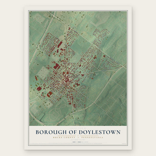 Borough of Doylestown, Bucks County, Pennsylvania map print, the full design