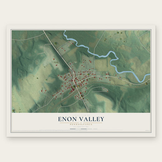 Enon Valley, Pennsylvania map print, the full design