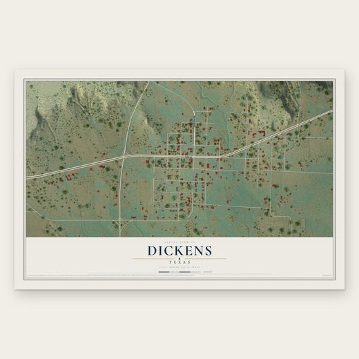 Dickens, Texas map print, the full design