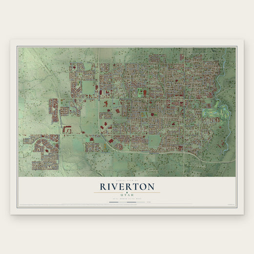 Riverton, Utah map print, the full design