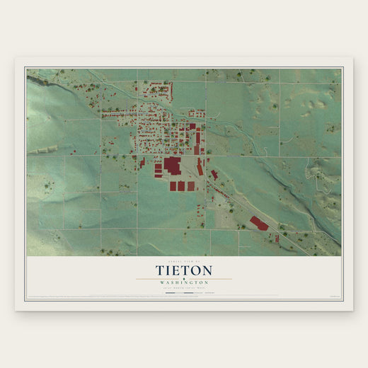 Tieton, Washington map print, the full design