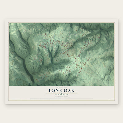 Lone Oak, Tennessee map print, the full design