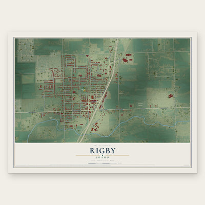 Rigby, Idaho map print, the full design