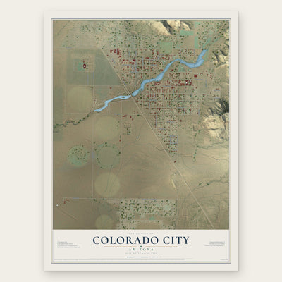 Colorado City, Arizona map print, the full design