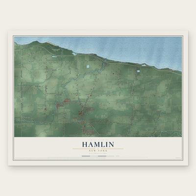 Hamlin, New York map print, the full design