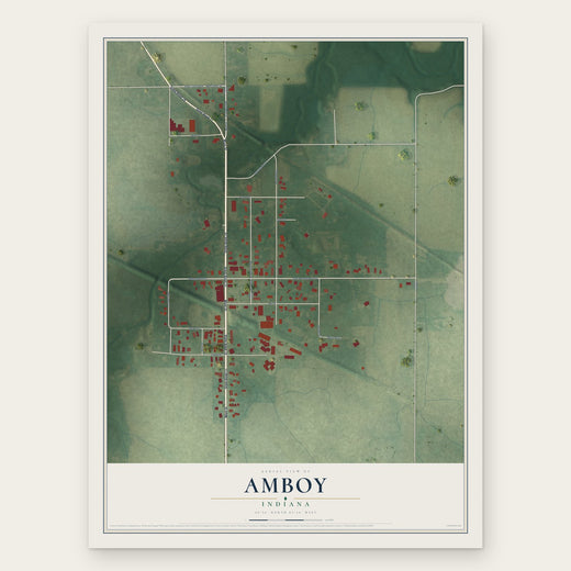 Amboy, Indiana map print, the full design