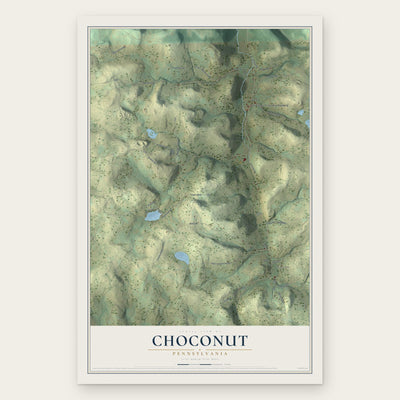 Choconut, Pennsylvania map print, the full design