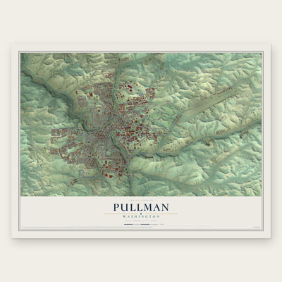 Pullman, Washington map print, the full design