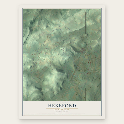 Hereford, Pennsylvania map print, the full design