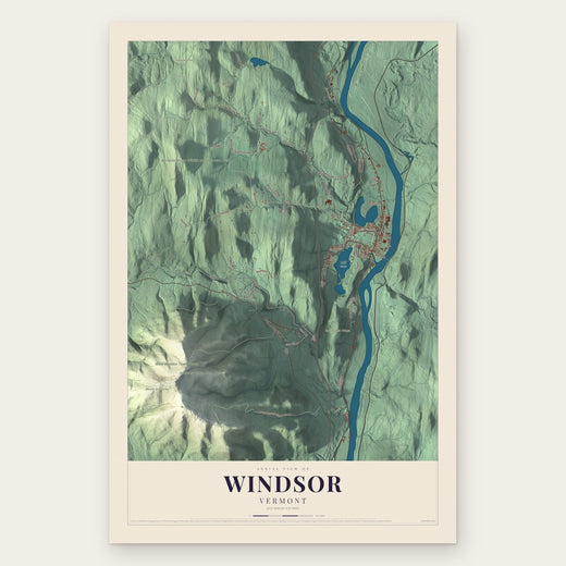 Windsor, Vermont map print, the full design