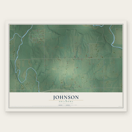 Johnson, Oklahoma map print, the full design