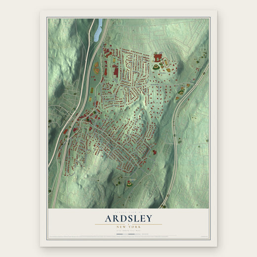 Ardsley, New York map print, the full design