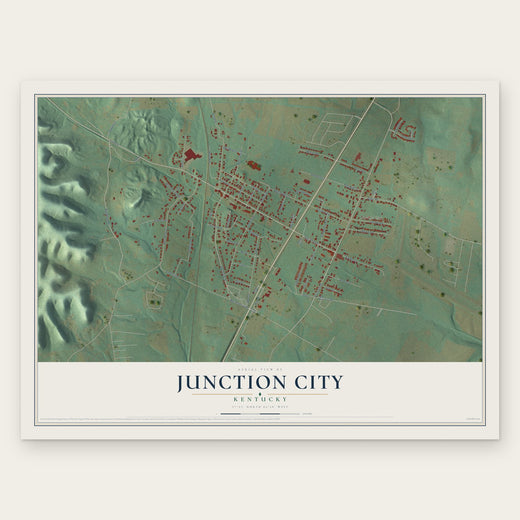Junction City, Kentucky map print, the full design