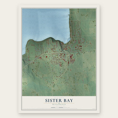 Sister Bay, Wisconsin map print, the full design