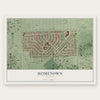Hometown, Illinois map print, the full design