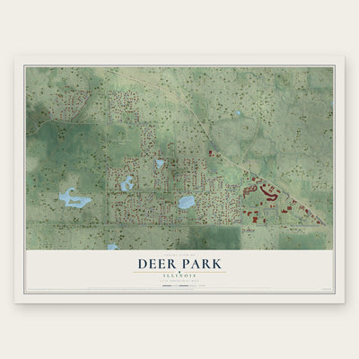 Deer Park, Illinois map print, the full design