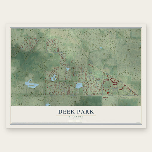Deer Park, Illinois map print, the full design