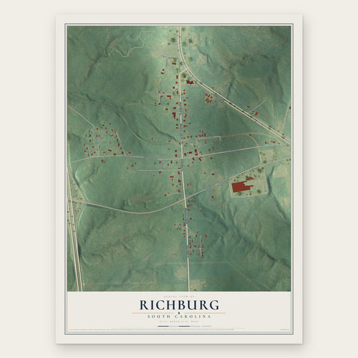 Richburg, South Carolina map print, the full design