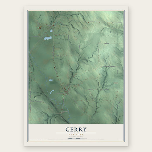 Gerry, New York map print, the full design