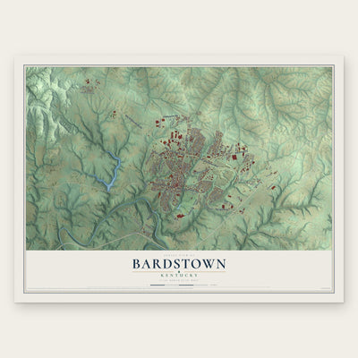 Bardstown, Kentucky map print, the full design