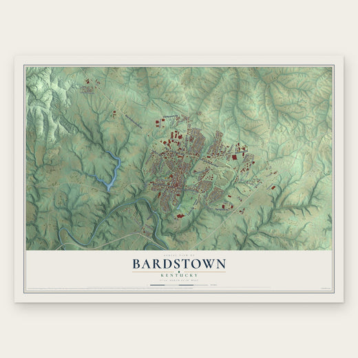 Bardstown, Kentucky map print, the full design