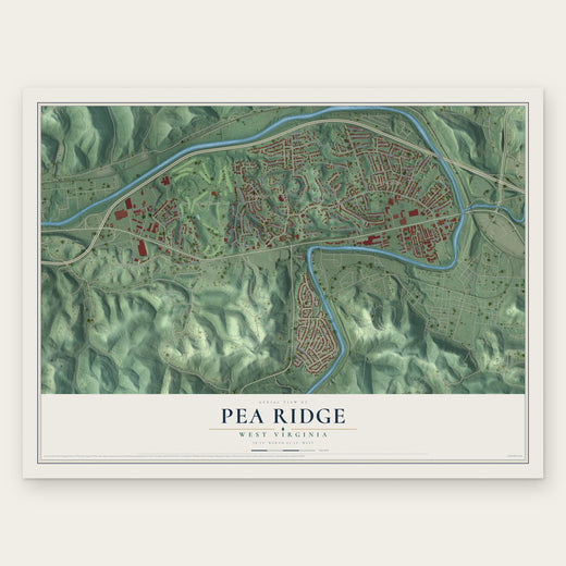 Pea Ridge, West Virginia map print, the full design