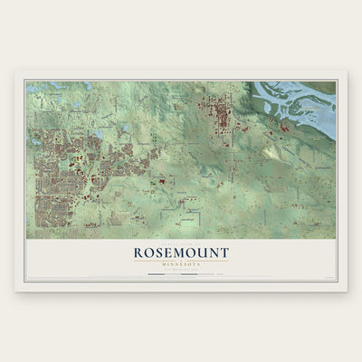 Rosemount, Minnesota map print, the full design
