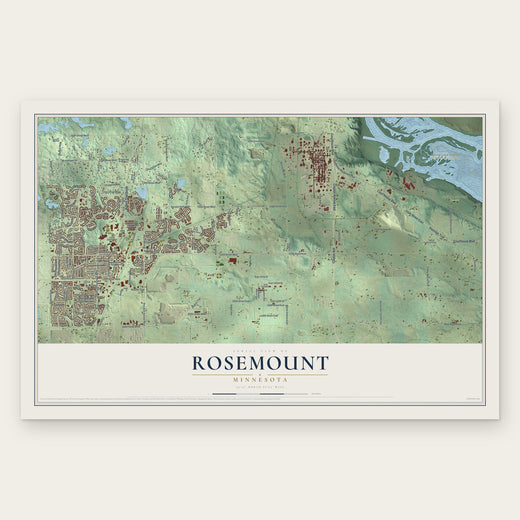 Rosemount, Minnesota map print, the full design
