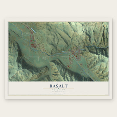 Basalt, Colorado map print, the full design