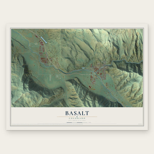 Basalt, Colorado map print, the full design