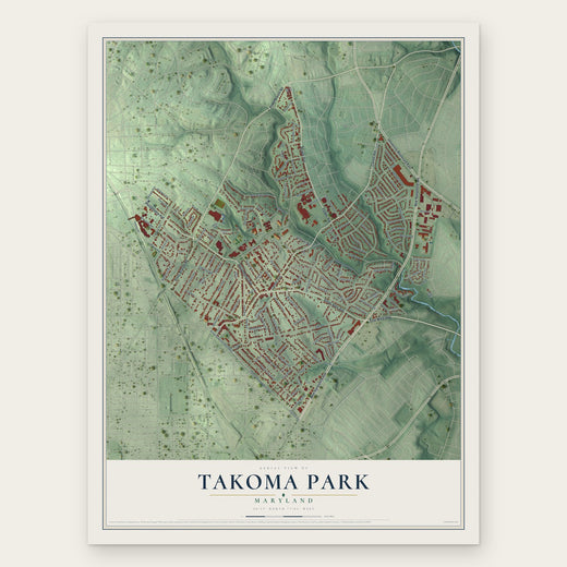 Takoma Park, Maryland map print, the full design