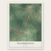 Pleasureville, Kentucky map print, the full design