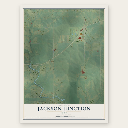 Jackson Junction, Iowa map print, the full design