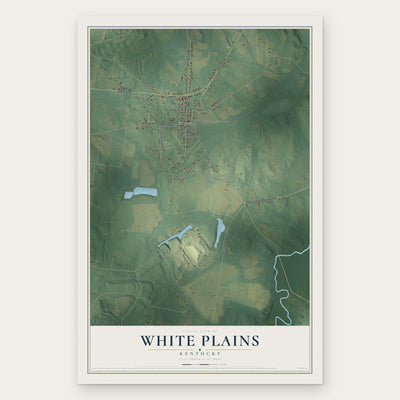 White Plains, Kentucky map print, the full design