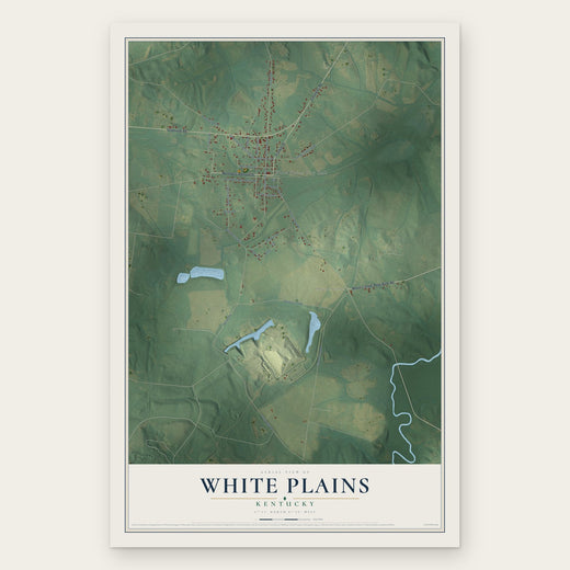 White Plains, Kentucky map print, the full design