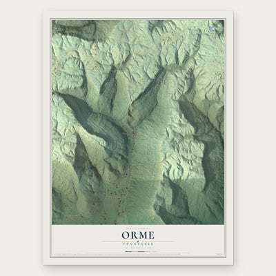 Orme, Tennessee map print, the full design