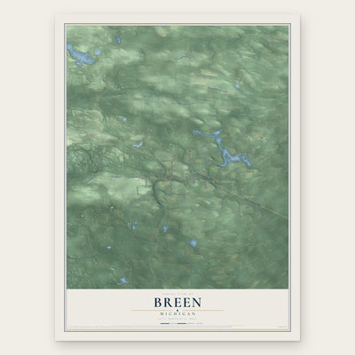 Breen, Michigan map print, the full design