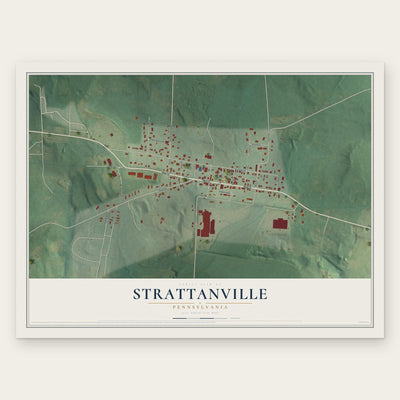 Strattanville, Pennsylvania map print, the full design