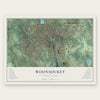 Woonsocket, Rhode Island map print, the full design