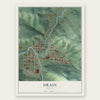 Drain, Oregon map print, the full design