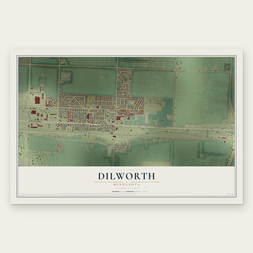 Dilworth, Minnesota map print, the full design