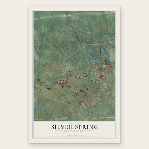 Silver Spring, Pennsylvania map print, the full design