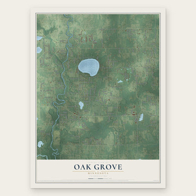 Oak Grove, Minnesota map print, the full design