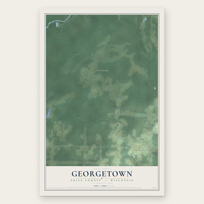 Georgetown, Price County, Wisconsin map print, the full design