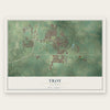 Troy, Illinois map print, the full design