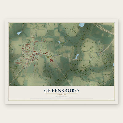 Greensboro, Florida map print, the full design