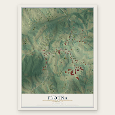 Frohna, Missouri map print, the full design