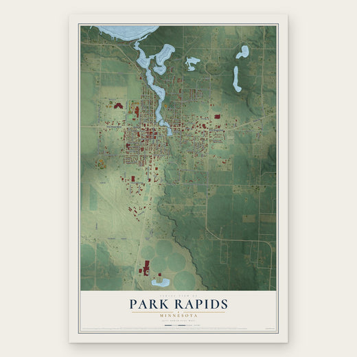 Park Rapids, Minnesota map print, the full design
